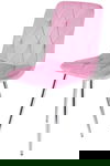 Krzesło tapicerowane BORGO VELVET PINK SILVER